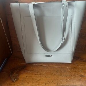 Rebecca Minkoff Gray Shoulder Bag with Textured Leather